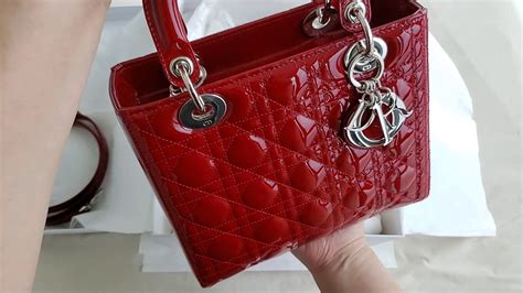 lady dior medium red patent|medium Lady Dior bag.